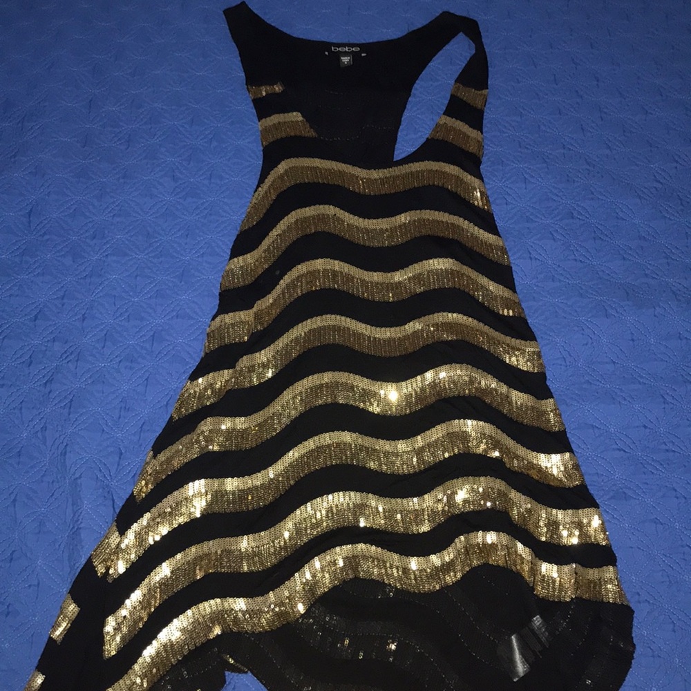 Bebe razor back tunic top size S